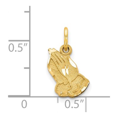 14K Yellow Gold Praying Hands Pendant – view 5