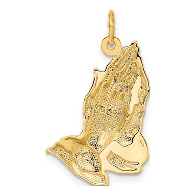 14K Yellow Gold Praying Hands Pendant – view 4
