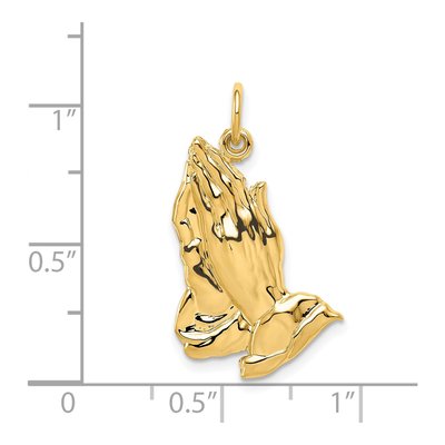 14K Yellow Gold Praying Hands Pendant – view 5