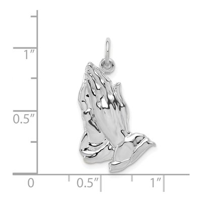14K White Gold Praying Hands Pendant – view 4