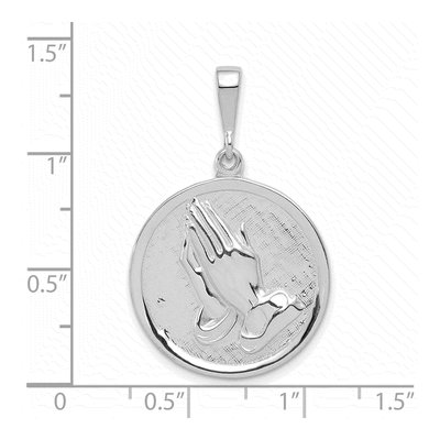 14K White Gold Praying Hands Reversible Pendant – view 4