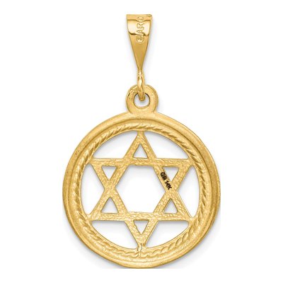 14K Yellow Gold Star of David Round Charm – view 4