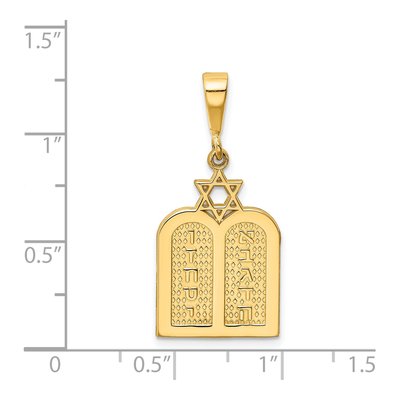 14K Yellow Gold Ten Commandments Star of David Charm – view 4