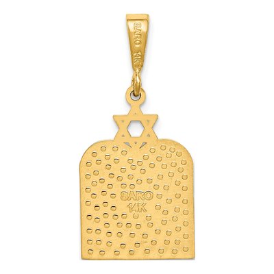14K Yellow Gold Ten Commandments Star of David Charm – view 5
