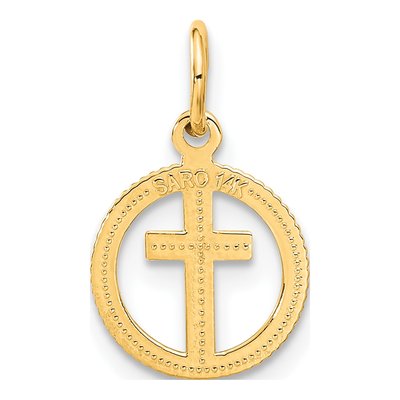 14K Yellow Gold Eternal Life Cross Charm – view 4