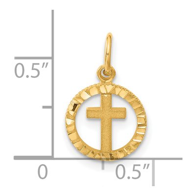 14K Yellow Gold Eternal Life Cross Charm – view 5