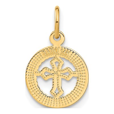 14K Yellow Gold Diamond-Cut Cross Pendant – view 4