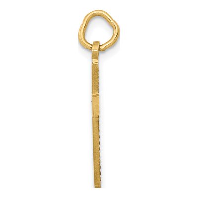 14K Yellow Gold Small Diamond-Cut Cross Pendant – view 3