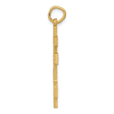 14K Yellow Gold Eastern Orthodox Cross Pendant – view 3