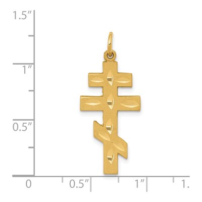 14K Yellow Gold Eastern Orthodox Cross Pendant – view 4