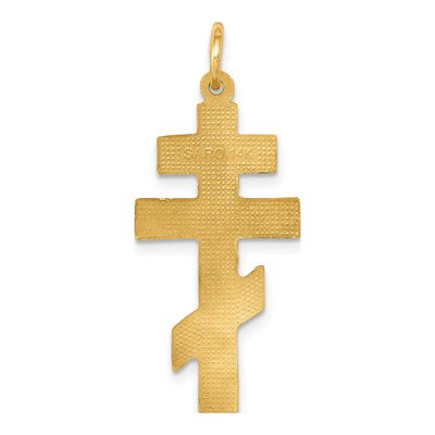 14K Yellow Gold Eastern Orthodox Cross Pendant – view 5