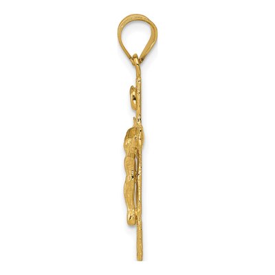14K Yellow Gold INRI Crucifix Pendant – view 3