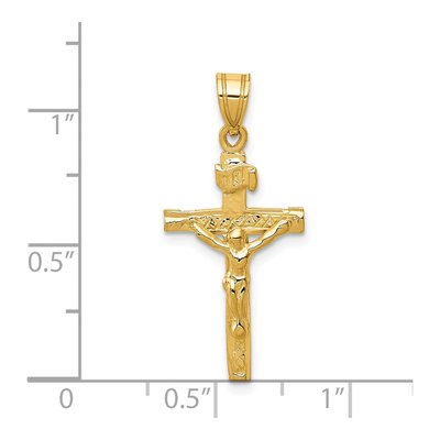 14K Yellow Gold INRI Crucifix Pendant – view 4