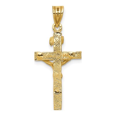 14K Yellow Gold INRI Crucifix Pendant – view 5