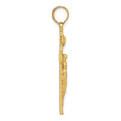 14K Yellow Gold INRI Crucifix Pendant – view 3