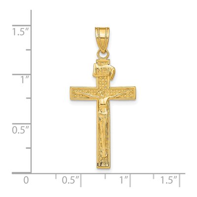 14K Yellow Gold INRI Crucifix Pendant – view 4