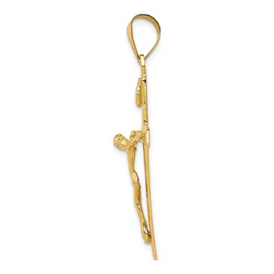 14K Yellow Gold INRI Crucifix Pendant – view 3