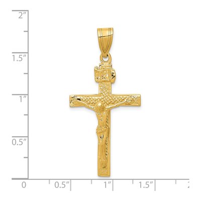 14K Yellow Gold INRI Crucifix Pendant – view 4