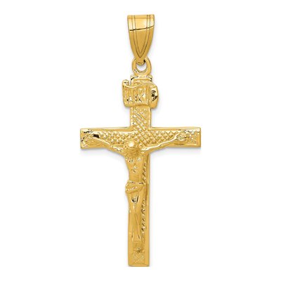 14K Yellow Gold INRI Crucifix Pendant