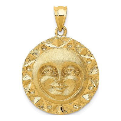 14K Yellow Gold Sun Pendant