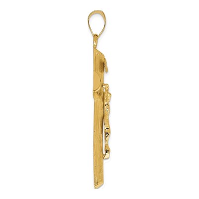 14K Yellow Gold Large Crucifix Tree Pendant – view 3