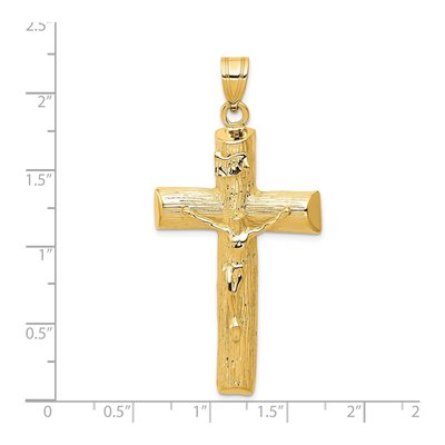 14K Yellow Gold Large Crucifix Tree Pendant – view 4