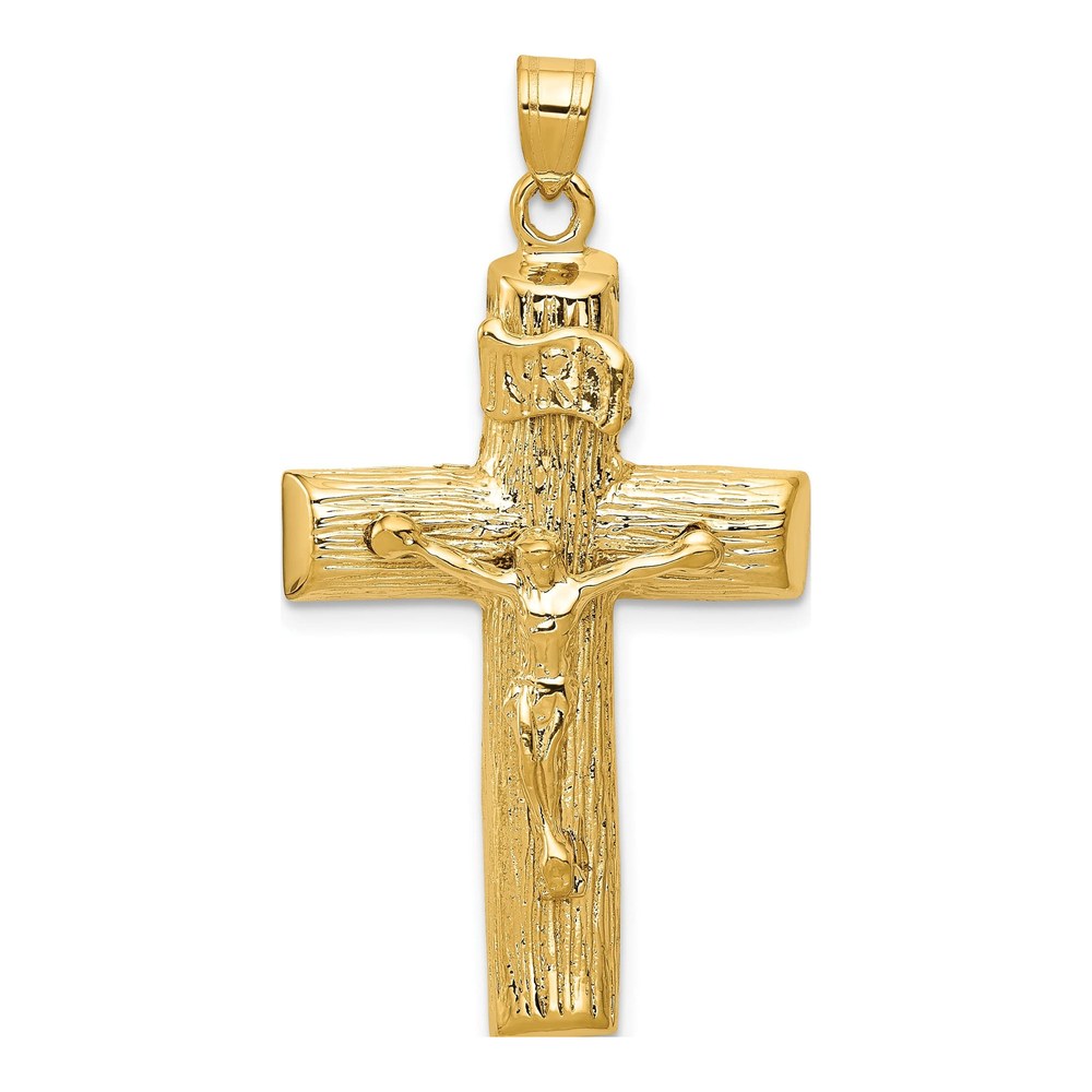 14K Yellow Gold Crucifix Tree Pendant