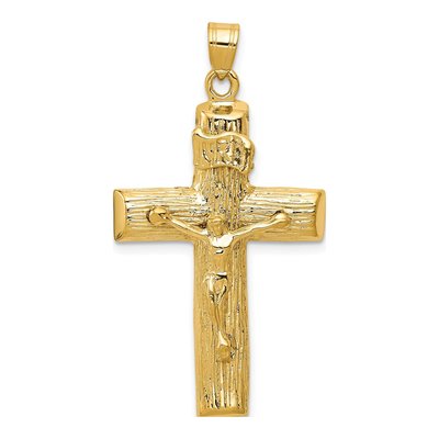 14K Yellow Gold Crucifix Tree Pendant