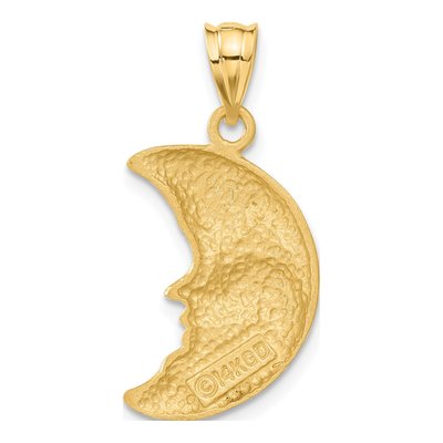 14K Yellow Gold Diamond-Cut Moon Charm – view 4