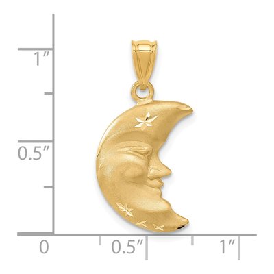 14K Yellow Gold Diamond-Cut Moon Charm – view 5