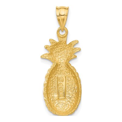 14K Yellow Gold Diamond-Cut Pineapple Charm – view 4