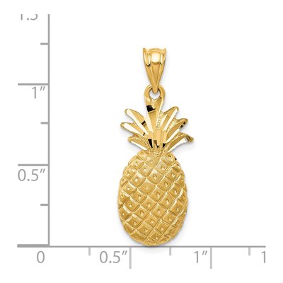 14K Yellow Gold Diamond-Cut Pineapple Charm – view 5