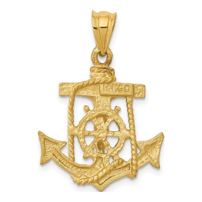 14K Yellow Gold Mariners Crucifix Pendant – view 5