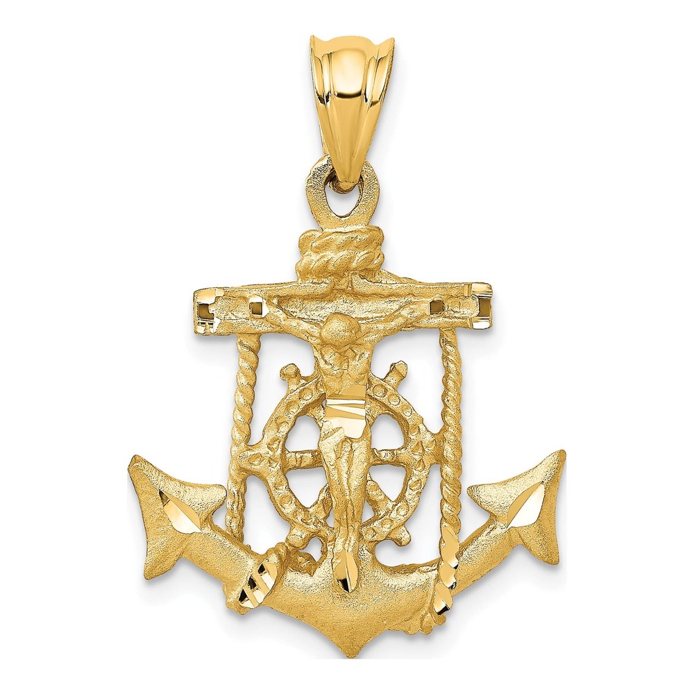 14K Yellow Gold Mariners Crucifix Pendant