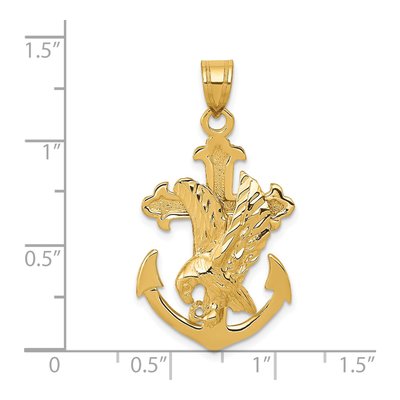 14K Yellow Gold Mariners Cross Eagle Pendant – view 4
