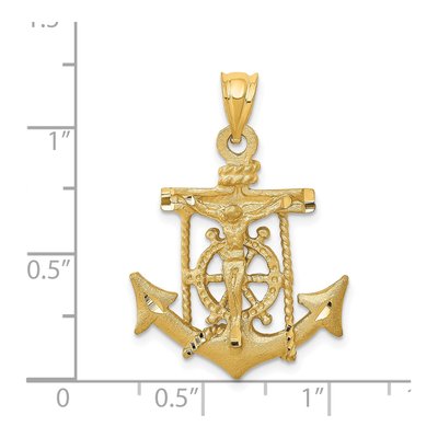14K Yellow Gold Mariners Crucifix Pendant – view 4