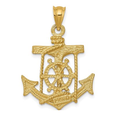 14K Yellow Gold Mariners Crucifix Pendant – view 5