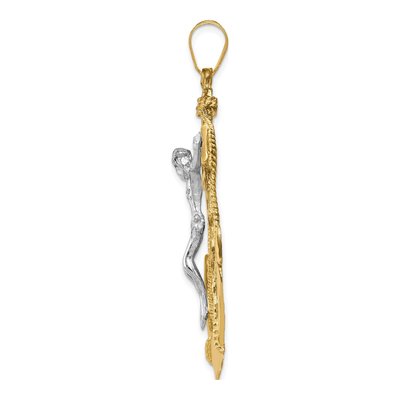 14K Two-Tone Gold Large Mariners Crucifix Pendant – view 3