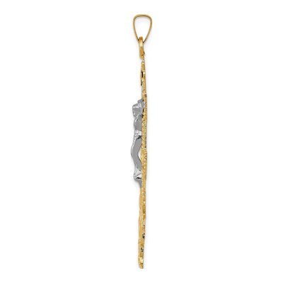 14K Two-Tone Gold Cara Vaca Crucifix Pendant – view 3