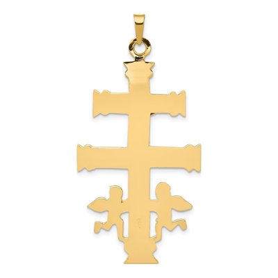 14K Two-Tone Gold Cara Vaca Crucifix Pendant – view 5
