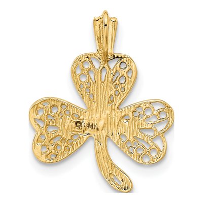 14K Yellow Gold Filigree Shamrock Charm – view 4