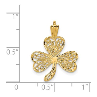 14K Yellow Gold Filigree Shamrock Charm – view 5