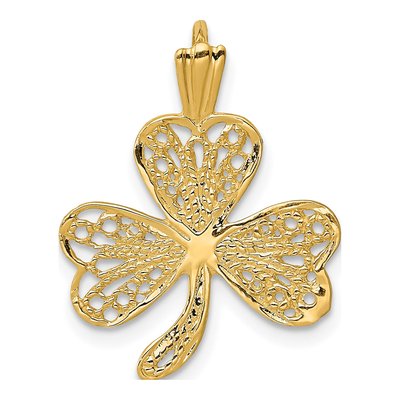 14K Yellow Gold Filigree Shamrock Charm