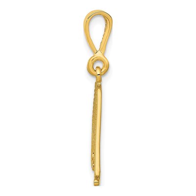 14K Yellow Gold Textured Initial A Pendant – view 3