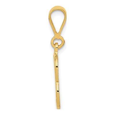14K Yellow Gold Initial B Pendant – view 3