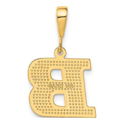 14K Yellow Gold Initial B Pendant – view 4