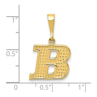 14K Yellow Gold Initial B Pendant – view 5