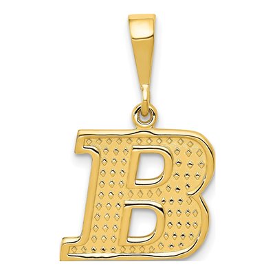 14K Yellow Gold Initial B Pendant