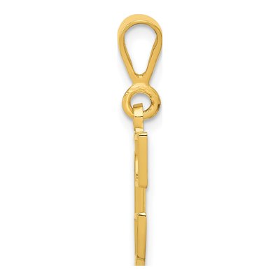 14K Yellow Gold Textured Initial C Charm – view 3