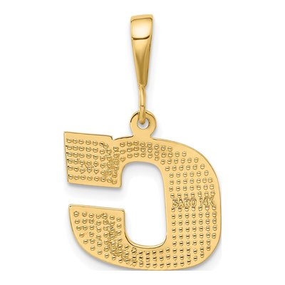 14K Yellow Gold Textured Initial C Charm – view 4